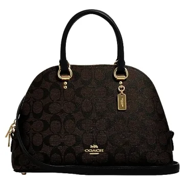 Elegant COACH Katy Satchel: Signature Canvas & Leather Design
