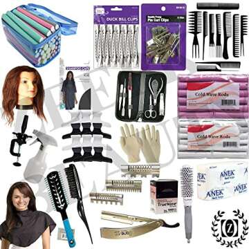 Comprehensive Cosmetology Hair School Kit with Manikin & Tools for Beginners