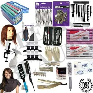 Comprehensive Cosmetology Hair School Kit with Manikin & Tools for Beginners