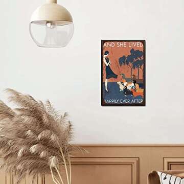 YNRBGDFR Vintage Tin Sign Dachshund Dog Lover and She Lived Happily Ever After Restoring Ancient Ways is Interesting Garage Home Cafe Bar Farm Wall Bathroom Decor The Mural 8x12inch-Metal Frame