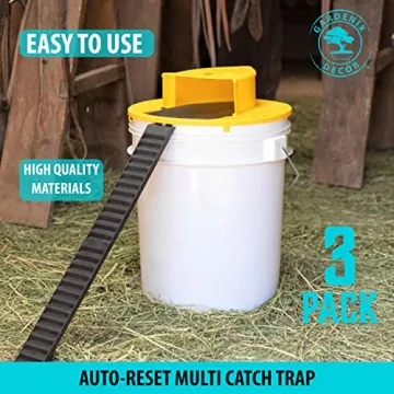 Humane Mouse Trap Bucket Lid - 3 Pack Automatic Reset
