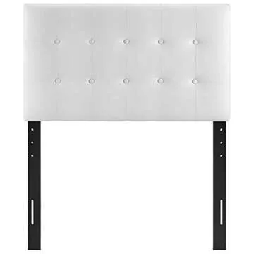 Modway Emily Tufted Faux Leather Twin Headboard in White