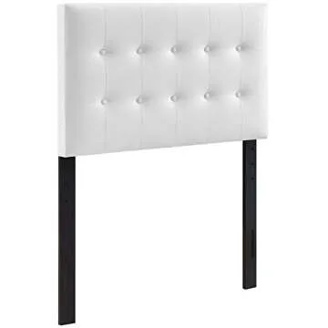 Modway Emily Tufted Faux Leather Twin Headboard in White