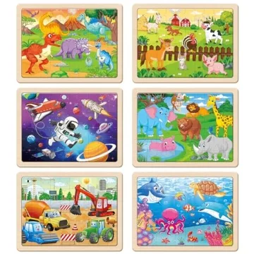 SYNARRY Wooden Puzzles for Kids Ages 4-10