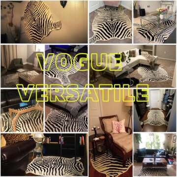 townssilk Area Rug Faux Zebra Print Rug 4.3x4.7 Feet Rug/Mat/Carpets for Home