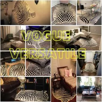 townssilk Area Rug Faux Zebra Print Rug 4.3x4.7 Feet Rug/Mat/Carpets for Home