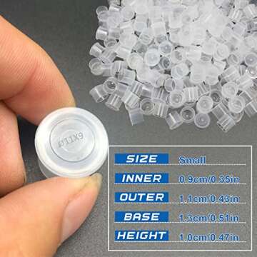 CINRA Tattoo Ink Cups, Disposable Plastic Pigment Tattoo Ink Caps Cups Wide Cup Base for Tattoo Ink,...