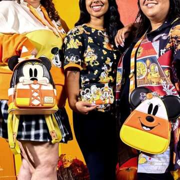 Loungefly Disney Mickey and Minnie Mouse Candy Corn Vegan Leather Crossbody Bag