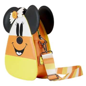 Loungefly Disney Mickey and Minnie Mouse Candy Corn Vegan Leather Crossbody Bag