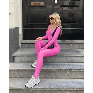 OQQ Women's Ribbed Jumpsuit for Active Women