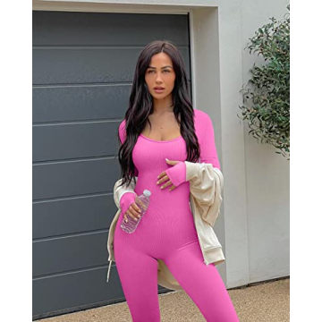 OQQ Women's Ribbed Jumpsuit for Active Women
