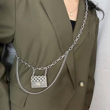 Chic Small Metal Waist Bag for Women Y2K Style