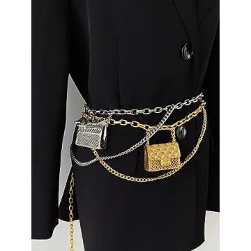 Chic Small Metal Waist Bag for Women Y2K Style