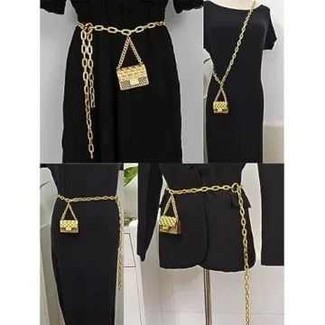 Chic Small Metal Waist Bag for Women Y2K Style