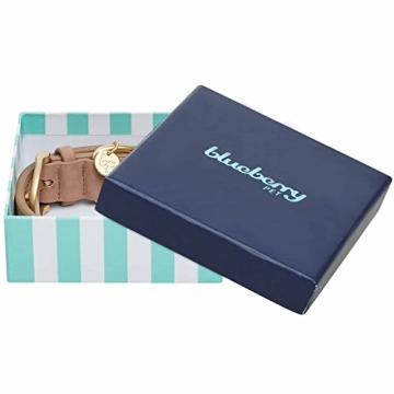Blueberry Pet Leather Adjustable Dog Collar - Small, Beige, Stylish