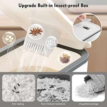 VenDotbi Rice Dispenser - Fresh Box & Measuring Cup