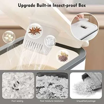 VenDotbi Rice Dispenser - Fresh Box & Measuring Cup