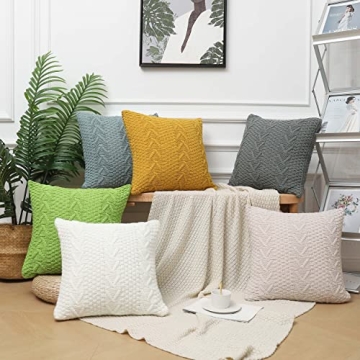 ANDUUNI Luxury Knitted Pillow Covers for Home Decor