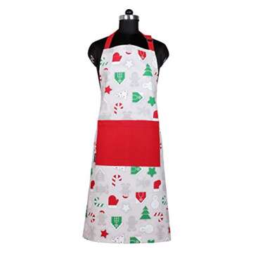 AMOUR INFINI Cotton Aprons for Women with Pocket, Adjustable Strap & Waist Ties - Washable Aprons fo...