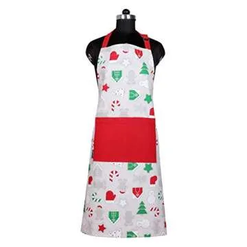 AMOUR INFINI Cotton Aprons for Women with Pocket, Adjustable Strap & Waist Ties - Washable Aprons fo...