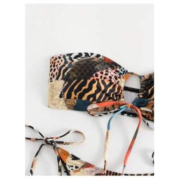 MakeMeChic 2 Piece Bandeau Floral Swimsuit Set