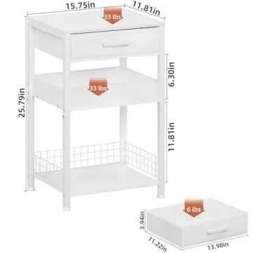 Lerliuo 3 Tier Printer Stand with Storage for Home Office