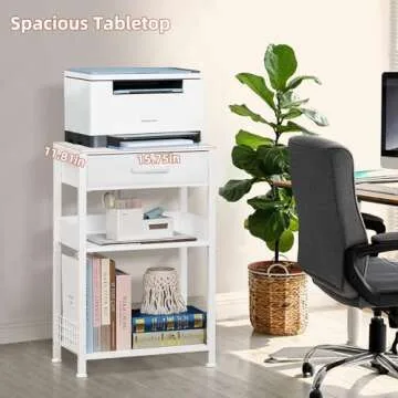 Lerliuo 3 Tier Printer Stand with Storage for Home Office