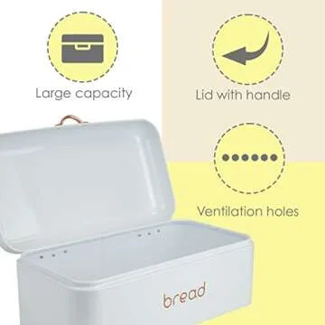 Home Basics Metal Bread Box for Kitchen Countertop