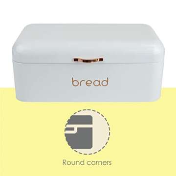 Home Basics Metal Bread Box for Kitchen Countertop