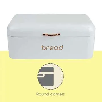 Home Basics Metal Bread Box for Kitchen Countertop