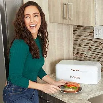 Home Basics Metal Bread Box for Kitchen Countertop