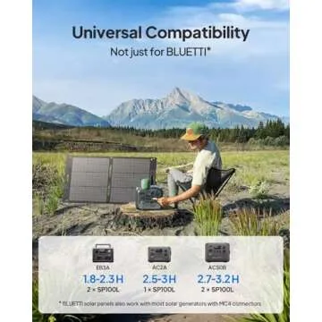 BLUETTI 100W Portable Solar Panel for All Generators
