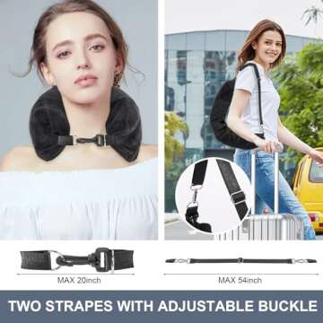 WEEAEEW Velvet Stuffable Travel Pillow with Storage