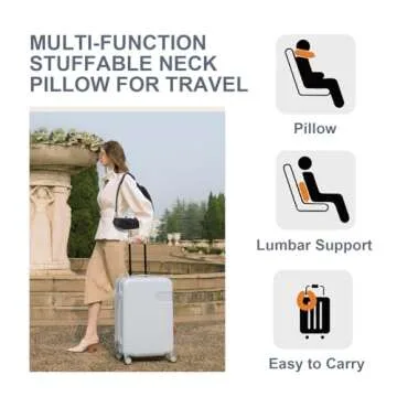 WEEAEEW Velvet Stuffable Travel Pillow with Storage