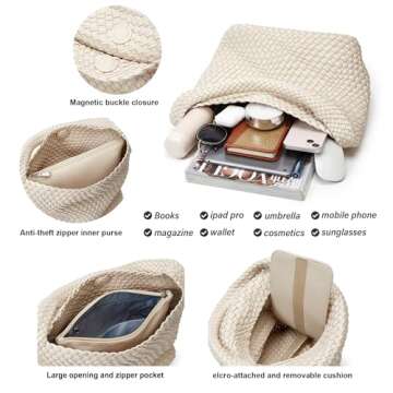 Chic Vegan Leather Woven Tote Bag for Women