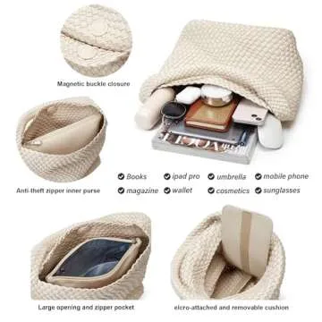 Chic Vegan Leather Woven Tote Bag for Women