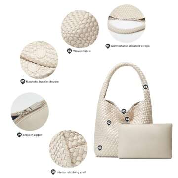 Chic Vegan Leather Woven Tote Bag for Women