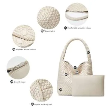 Chic Vegan Leather Woven Tote Bag for Women