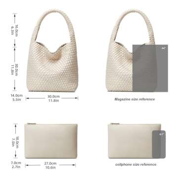 Chic Vegan Leather Woven Tote Bag for Women