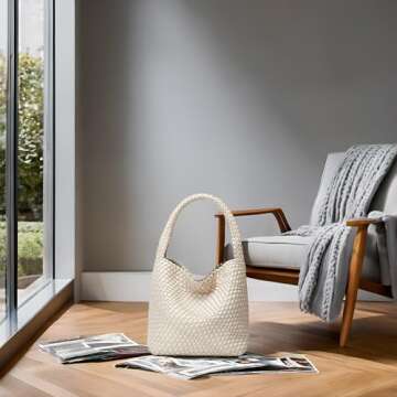 Chic Vegan Leather Woven Tote Bag for Women