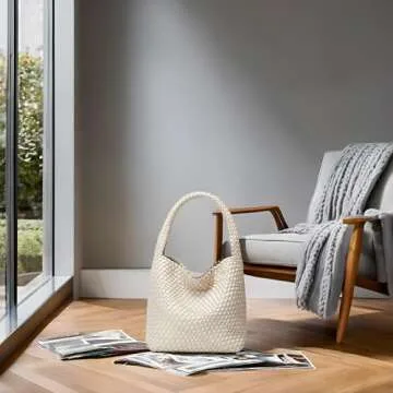 Chic Vegan Leather Woven Tote Bag for Women