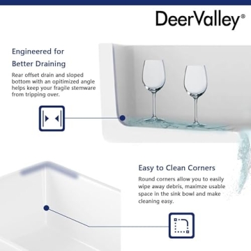 DeerValley Double Bowl Farmhouse Sink - Elegant and Durable