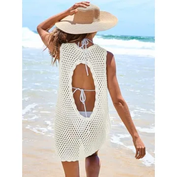 ANRABESS Womens Crochet Beach Dress Swimsuit Cover Up