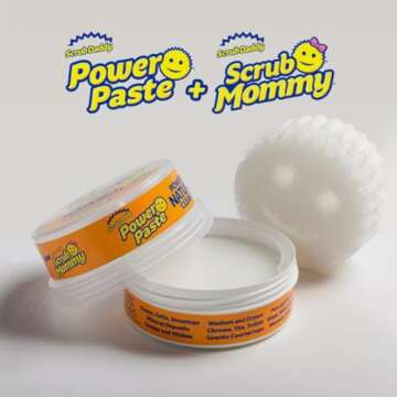 Scrub Daddy Power Paste with Scrub Mommy, Cleaning Paste Bundle with 2 MB Microfiber Cleaning Towel 16x16in. Compared to Pink Stuff Cleaner Paste and Tangerine Clean Scrub Daddy