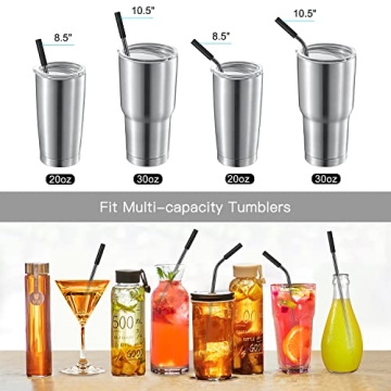 Eco-Friendly Reusable Metal Straws with Silicone Tips