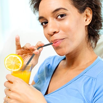 Eco-Friendly Reusable Metal Straws with Silicone Tips