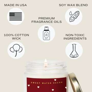 Sweet Water Decor Love You Scented Candles - Soy Candles with Fresh Lavender, Geranium, Warm Mahogan...