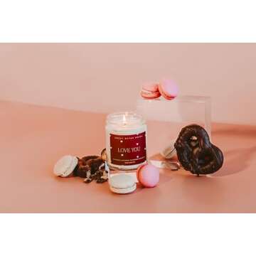 Sweet Water Decor Love You Scented Candles - Soy Candles with Fresh Lavender, Geranium, Warm Mahogany and Earthy Teakwood - Candle Wax with 40 Hours Burn Time - 9Oz Gold Lid Clear Jar Wax Candle