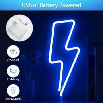 XIYUNTE Lightning Bolt Neon Sign for Home Decor