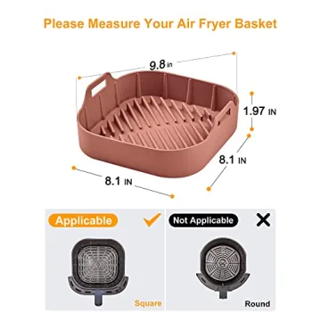 SMARTAKE 8.1 Inch Air Fryer Silicone Liner for Easy Cooking